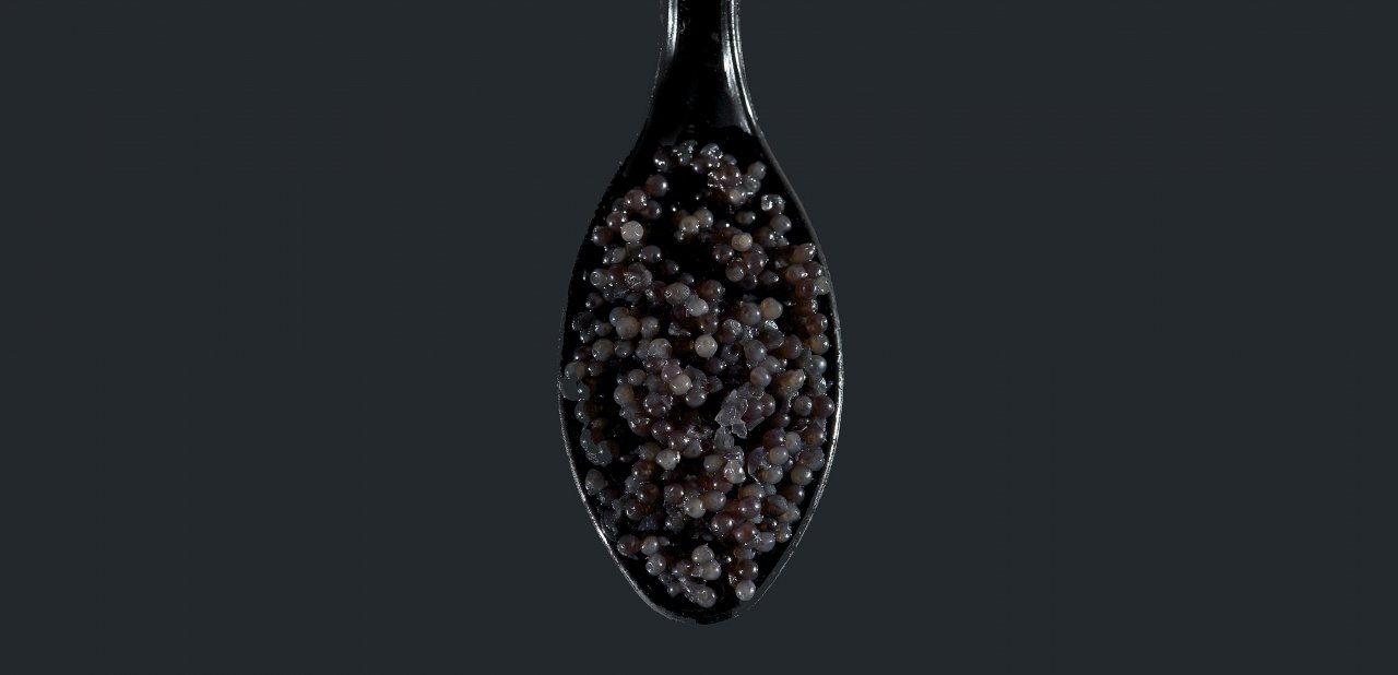 Caviar en una cuchara